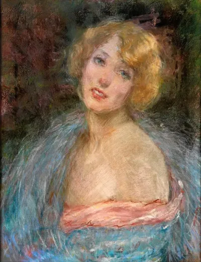 Blonde Girl With Boa