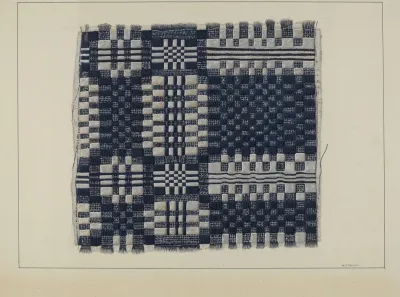 Blue And White Homespun
