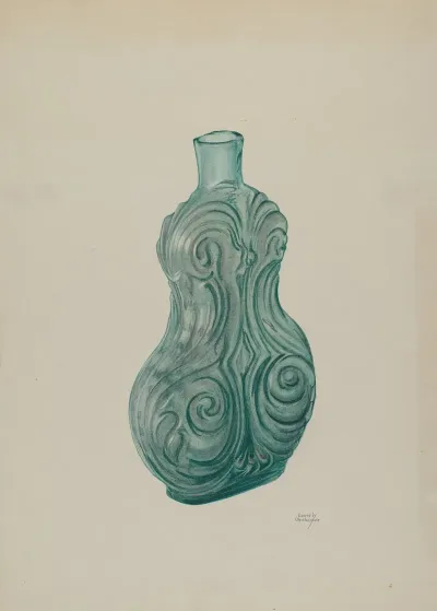 Blue Green Corset Flask
