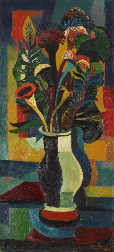 Blumen In Einer Bauchigen Vase