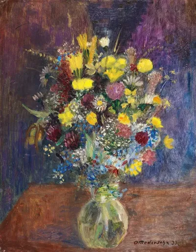 Blumen Vor Blaugetontem Grund