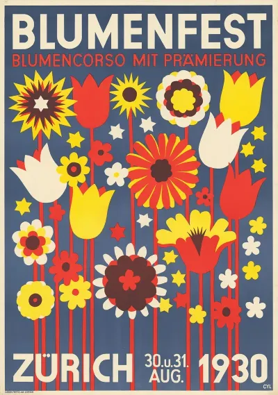 Blumenfest Blumencorso Mit Pramierung Zurich 30 U 31 Aug 1930