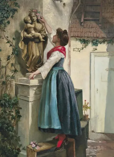 Blumenschmuck Fur Die Marienstatue