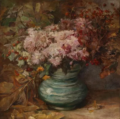 Blumenstraus Mit Crysanthemen Und Ringelblumen