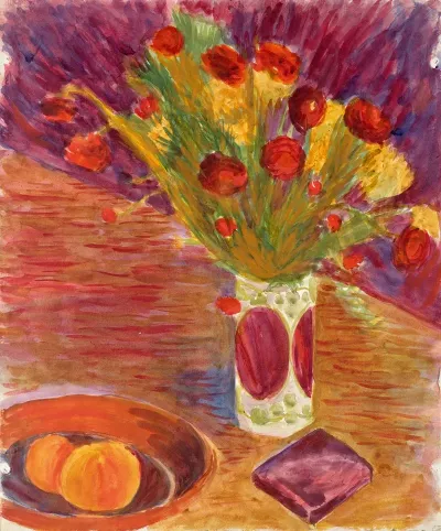Blumenvase Und Obstschale