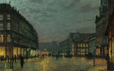 Boar Lane Leeds By Lamplight