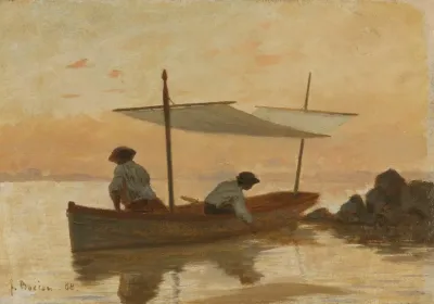 Boat Of The Artist Anchoring Near The Beach Of Dorigny