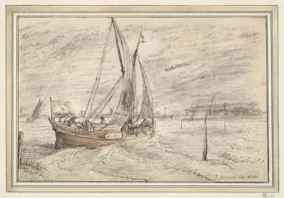Boat Sailing In Stormy Weather Early