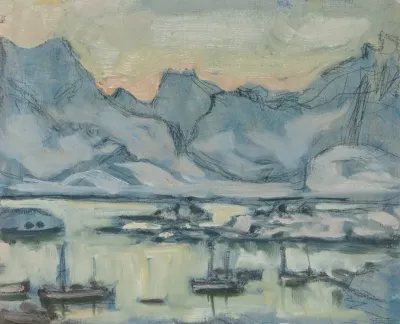 Boat With Net Study From Lofoten
