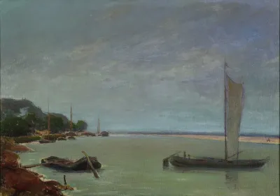 Boat With Sails Up