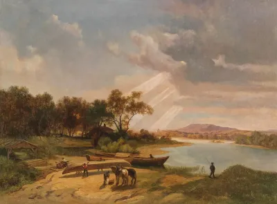 Boatbuilders On The Riverbank