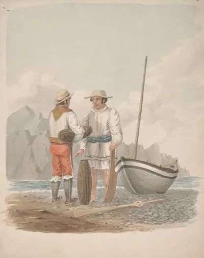 Boatman And Medianero Of Garachics Tenerife