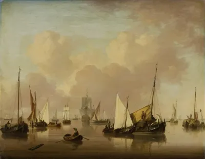 Boats And Sailboats On A Quiet Sea