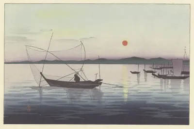 Boats And Setting Sun