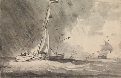 Boats In A Rainstorm