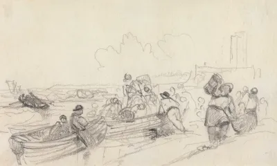 Boats Loading In A River