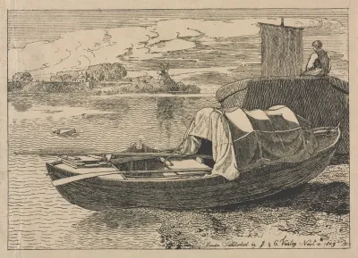 Boats On A River Windmill In Distance