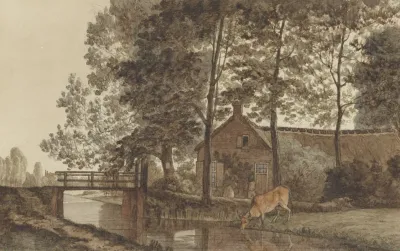 Boerderij Met Drinkende Koe Aan De Biltstraat Te Utrecht