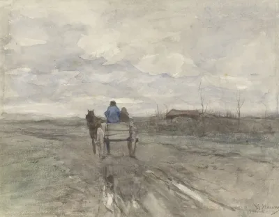 Boerenkar Op Een Landweg