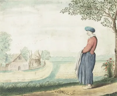 Boerenvrouw In Een Landschap