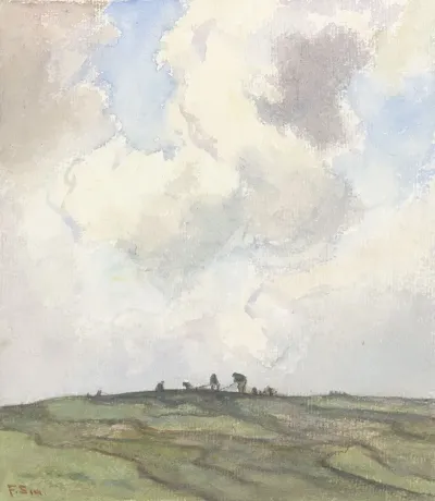 Boeten Van Netten Op Een Grasveld Achter De Duinen