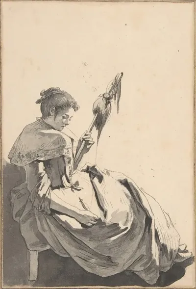 Bolognese Peasant Girl With A Distaff
