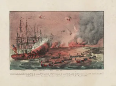 Bombardment Capture Of The Forts At Hatteras Inlet N C By The U S Fleet Under Commodore Stringham And The Forces Under Genl Butler Aug 27th 1861