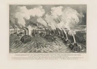 Bombardment Of Island Number Ten In The Mississippi River By The Gunboat And Mortar Fleet Under The Command Of Flag Officer A H Foote
