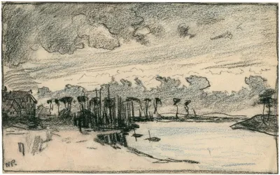 Bomen Rond Een Waterplas