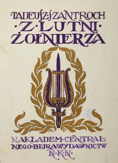 Book Cover Design Of The Volume Of Verse By Tadeusz Szantroch From The Soldiers Lute