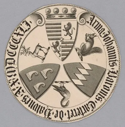 Bookplate Arma Johannis Baronis Carteret De Hawnes