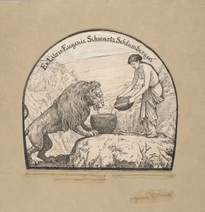 Bookplate Design For Eugenie Schwartz Schlumberger