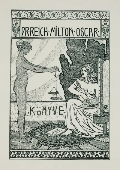 Bookplate Dr Reich Milton Oscar Konyve