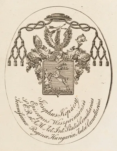 Bookplate Josephus Kopacsy Episcopus Weszprimiensis