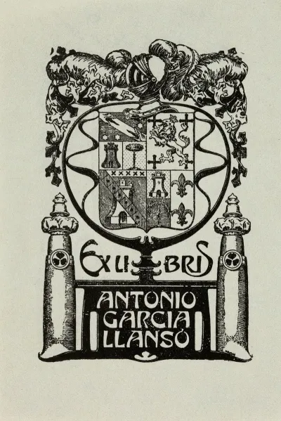 Bookplate Of Antonio Garcia Llanso