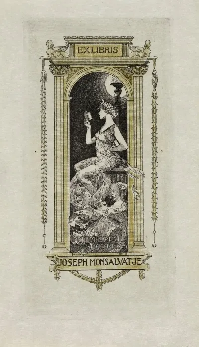 Bookplate Of Joseph Monsalvatje In Tempestate Securitas