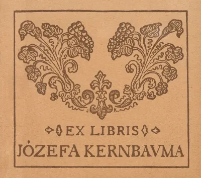 Bookplate Of Jozef Kernbaum 1856 1939