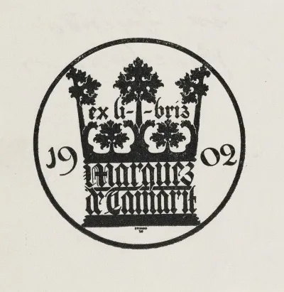 Bookplate Of Marques De Tamarit Josep De Suelves Montagut
