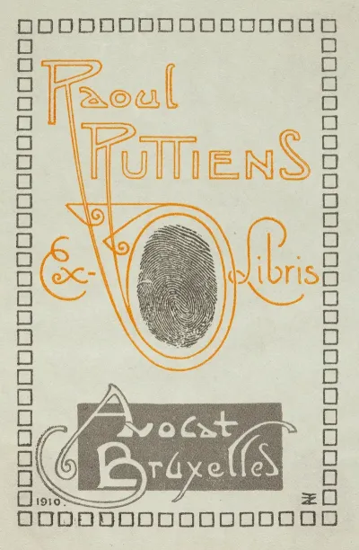 Bookplate Of Raoul Ruttiens Avocat Bruxelles