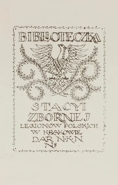Bookplate Of The Iibrary At The Muster Station Of The Poiish Legions In Krakow