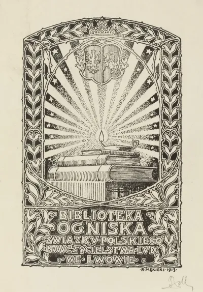Bookplate Of The Iibrary Of The Poiish Teachers Association In Lviv