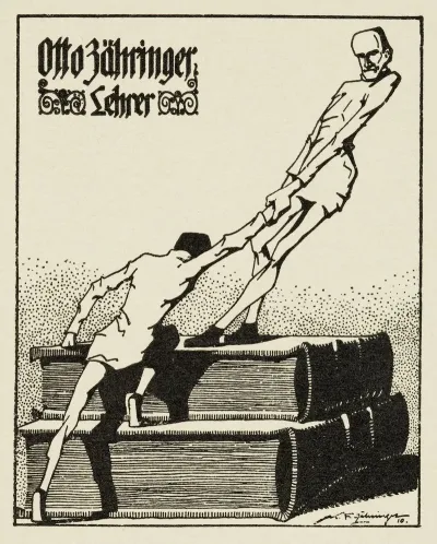 Bookplate Otto Zahringer Lehrer