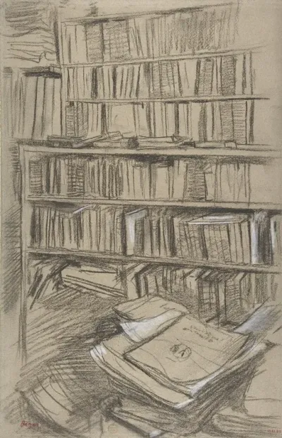 Bookshelves Study For Edmond Duranty