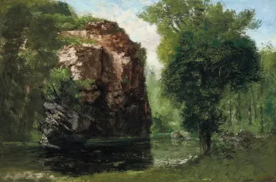 Bords De La Loue Avec Rochers A Gauche