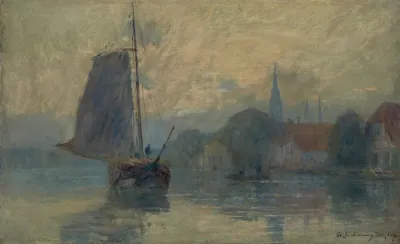 Bords De La Schie A Delft Effet De Brouillard