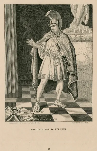 Bottom Enacting Pyramus Midsummer Nights Dream Act V Sc 1