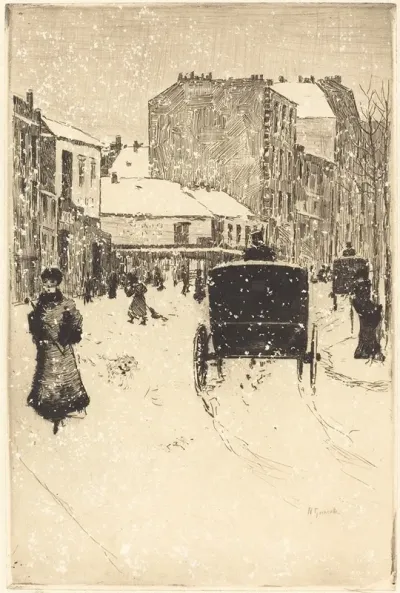 Boulevard Clichy In The Snow Le Boulevard Clichy Par Un Temps De Neige