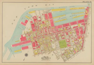 Bounded By New York Bay Piers Ferris Street Pioneer Street Atlantic Basin Imlay Street Hamilton Avenue Hicks Street Centre Street Columbia Street Bush Street Otswego Street Wolcott Street