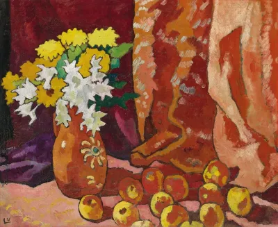 Bouquet A La Cruche Marron Et Aux Pommes