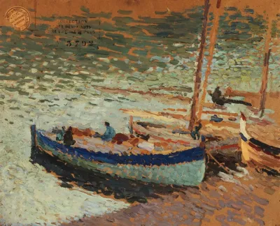 Bouquet De Bleuets Barques Au Port